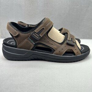 OrthoFeet Gemini 565 Mens Size 11.5 (2E) WIDE Sandals Brown Leather Arch Support